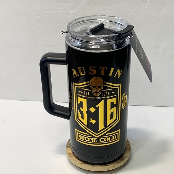 WWE Stone Cold 36 oz Tumbler 1 Liter Mug Steve Austin NWT - Picture 1 of 8